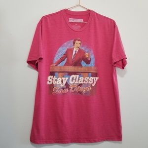 Anchor man, red graphic tee sz large (k)